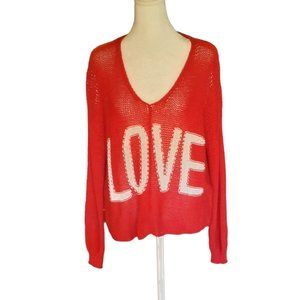 Wooden Ships red love sweater cotton/acrylic